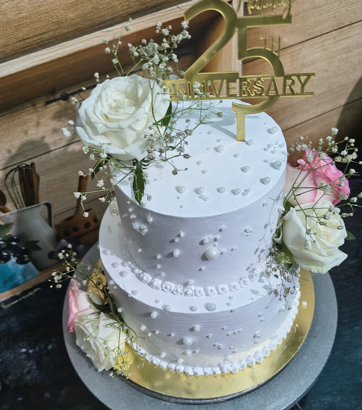 25th anniversary tiered cake