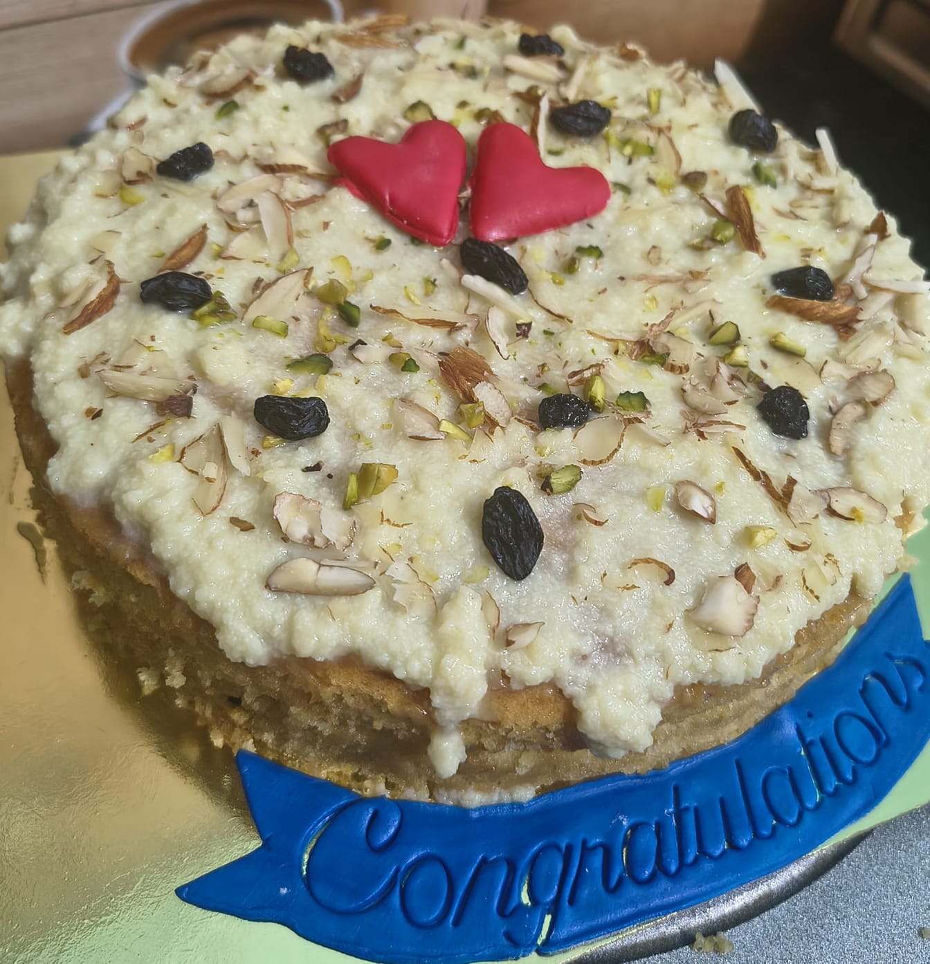 Kesar badam dry fruit cake